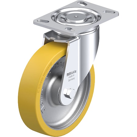 Plate Caster, Swivel, Polyurethane, 9 5/8