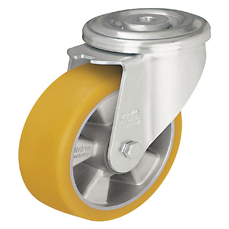Kingpin Swivel Caster, Polyrthn, 5 in, 770 lb, Ylw MPN:LKR-ALTH 125K