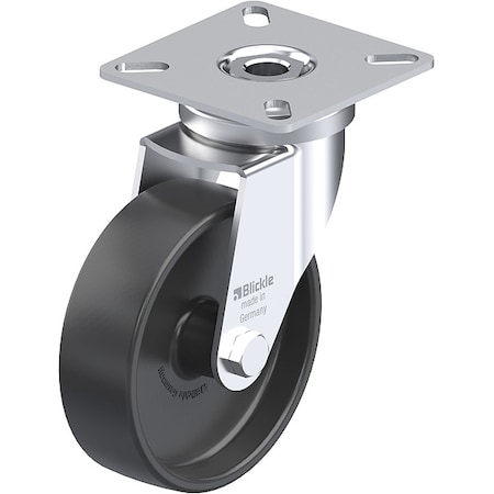 Plate Caster, Swivel, 3 15/16