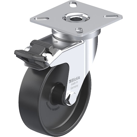 Plate Caster, Swivel, 3 15/16