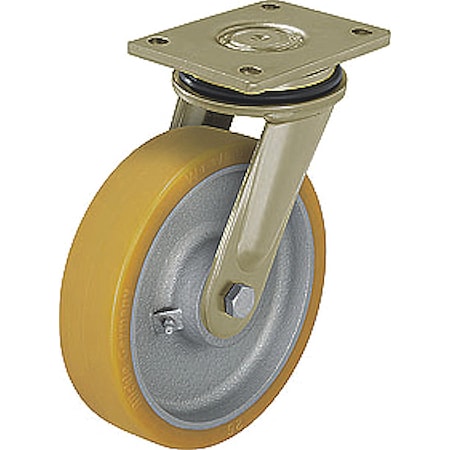 Plate Caster, Swivel, Polyurethane, 14
