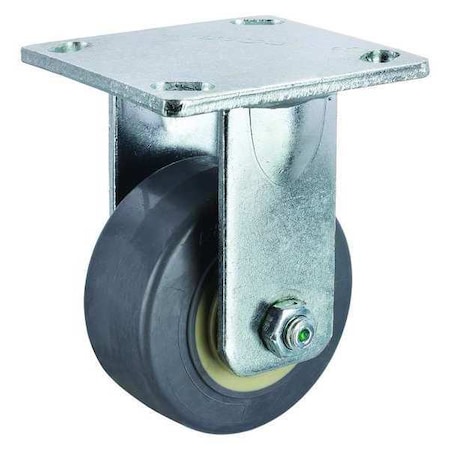 Rigid Plate Caster, Rubber, 4 in., 350 lb. MPN:P-21R-RP040R-14-EL-001