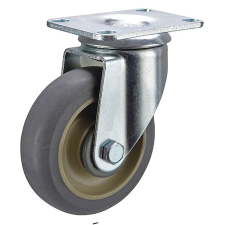 Swivel Plate Caster, TPR, 5 in Dia, 250 lb. MPN:P12KS-RCP050K-12