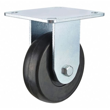 Rigid NSF-Listed Plate Caster, Rubber, 5 in., 240 lb. MPN:P12R-R050B-P3