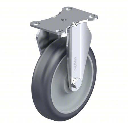 Plate Caster, Rigid, Polyurethane, 6 3/16