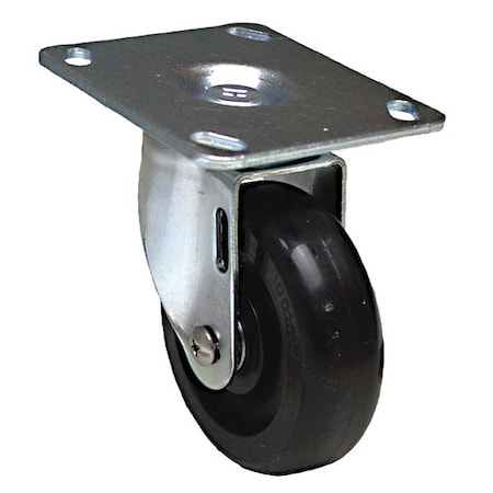 NSF-Listed Plate Caster, 275 lb. Load, Black Wheel MPN:P12S-PB040D-P3