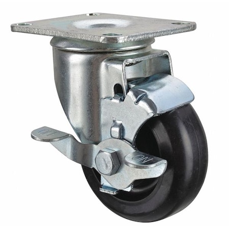 Swivel Plate Caster w/Brake, 350 lb, Plate Type B MPN:P12S-PB050B-P3-WB