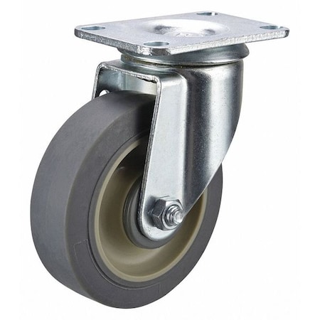 Swivel Plate Caster, Rubber, 3-1/2 in, 250 lb, C MPN:P12S-PRP035D-12