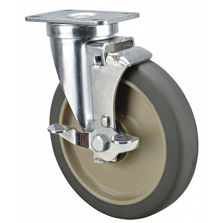 Plate Caster, 300 lb. Load Rate, 7-1/4