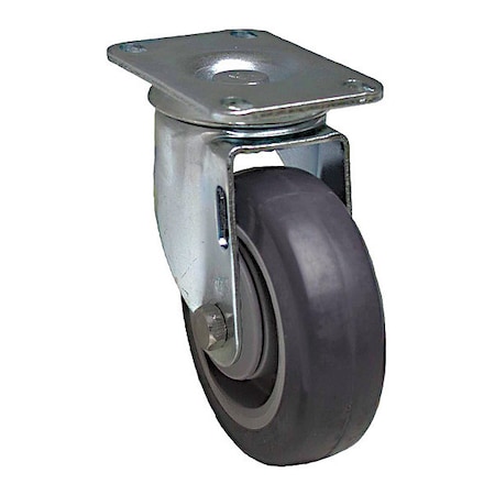 Plate Caster, Swivel, Polyurethane, 5 1/8