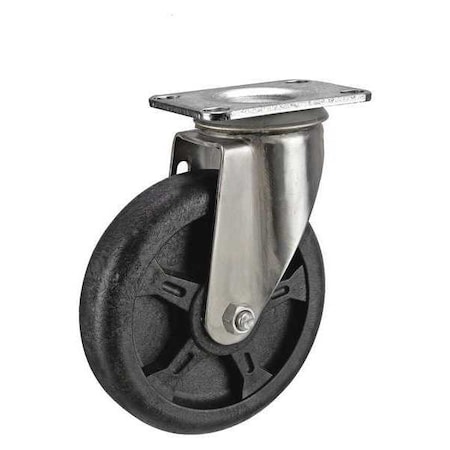 Swivel NSF-Listed Plate Caster, Glass Filled Nylon, 5in, 300lb MPN:P12SX-HNG050G-12