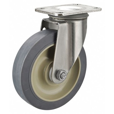 Swivel NSF-Listed Plate Caster, 300 lb., Delrin, Gray MPN:P12SX-PRP040D-12-SS