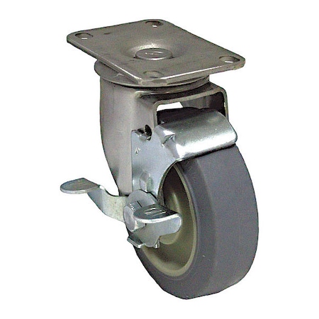 Plate Caster, 325 lb. Load, Gray Wheel MPN:P12SX-PRP050B-12-WB