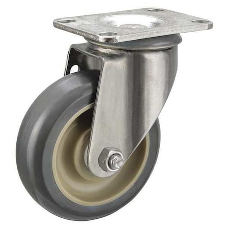 Swivel NSF-Listed Plate Caster, Polyurethane, 3-1/2in, 350lb MPN:P12SX-UP035D-12
