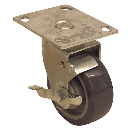 Plate Caster, 240 lb. Load Rating, Swivel MPN:P13S-RP050D-14-SB