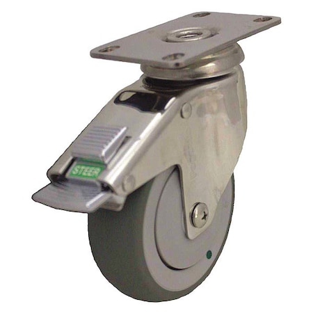 Swivel Plate Caster w/2-Position Directional Lock, 6 in. MPN:P14SX-RP060K-12-DL-AM