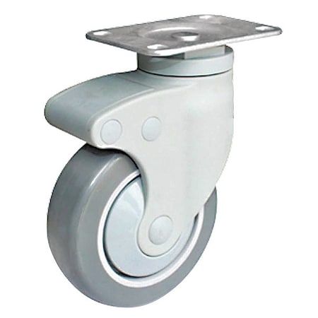 Plate Caster, Swivel, TPR, 4 7/8