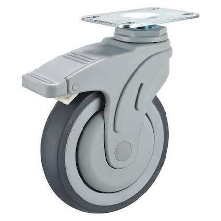 Swivel Plate Caster w/Total-Lock, TPR, 5 in, 325 lb MPN:P17S-RP050K-12-TB-001