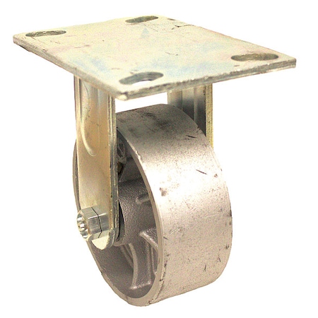 Plate Caster, Rigid, Iron, 6 1/2