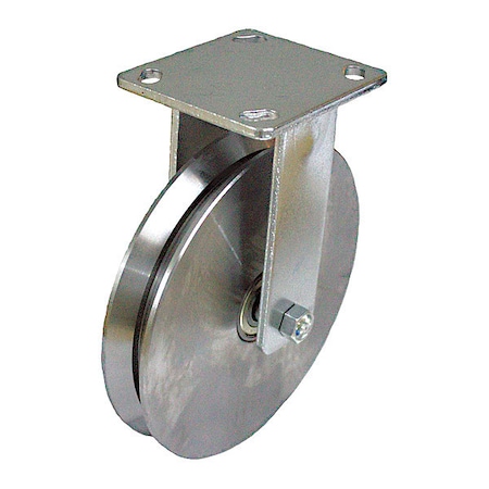 Plate Caster, 1250 lb. Load, Silver Wheel MPN:P21R-DSPK 125K-14