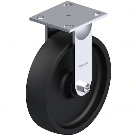 Plate Caster, Rigid, Nylon, 9 1/2