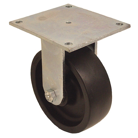 Plate Caster, Rigid, Polypropylene, 6 1/2