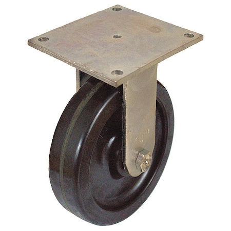 Plate Caster, Rigid, Phenolic, 7 1/2