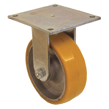 Plate Caster, Rigid, Polyurethane, 7 1/2