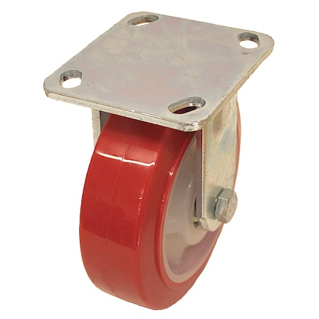 Plate Caster, Rigid, Polyurethane, 9 1/2