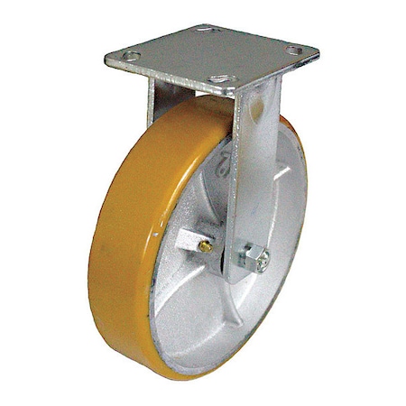 Plate Caster, Rigid, Polyurethane, 5 5/8