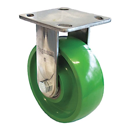Plate Caster, Rigid, Polyurethane, 5 5/8