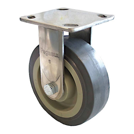 Plate Caster, Rigid, Polyurethane, 5 5/8