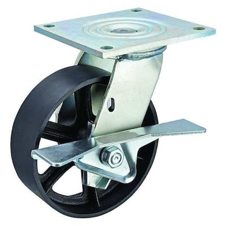 Swivl Plt Castr, Cast Iron, 6 in., 1200 lb. MPN:P21S-C060R-15-CB-001