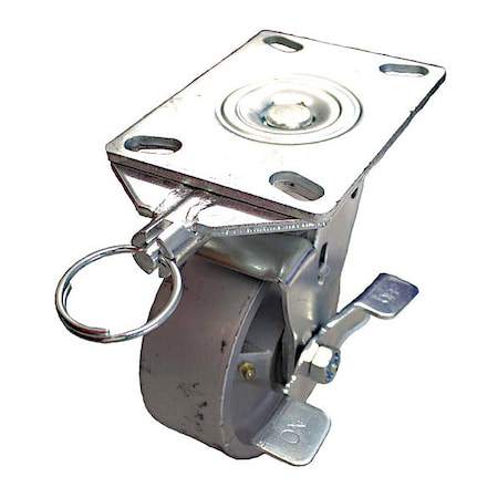 Plate Caster, 1250 lb. Load, Silver Wheel MPN:P21S-C080KP-16-WB-DL