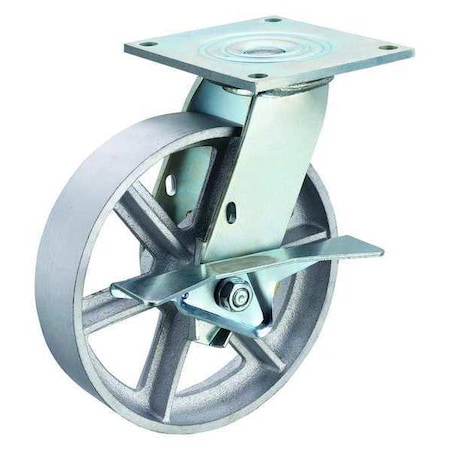 Swivel Plate Caster, Cst Irn, 8 in, 1200 lb MPN:P21S-C080R-15-CB