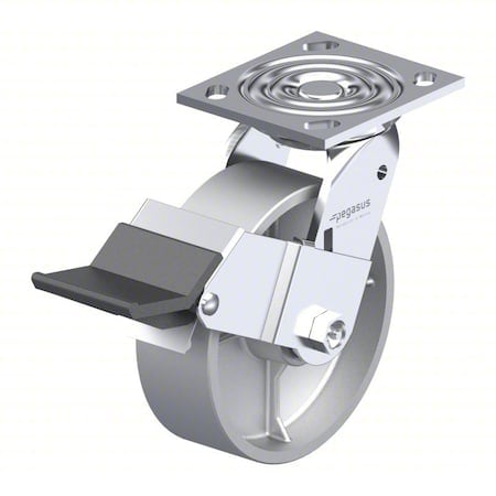 Plate Caster, Swivel, Iron, 6 1/2