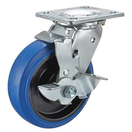 Swivel Plate Caster, Rubber, 6 in., 600 lb. MPN:P21S-EP060K-14-WB-001