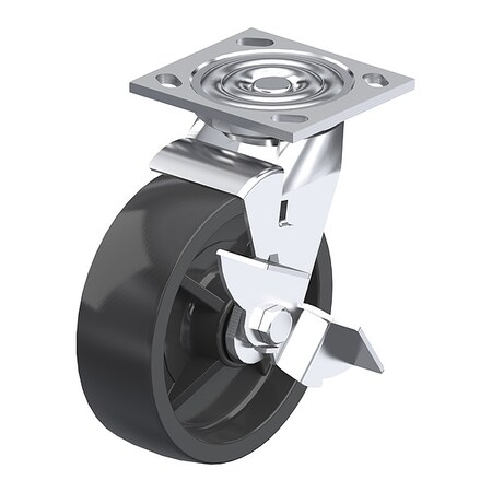PlateCaster, Swivel, Polypropylene, 6 1/2