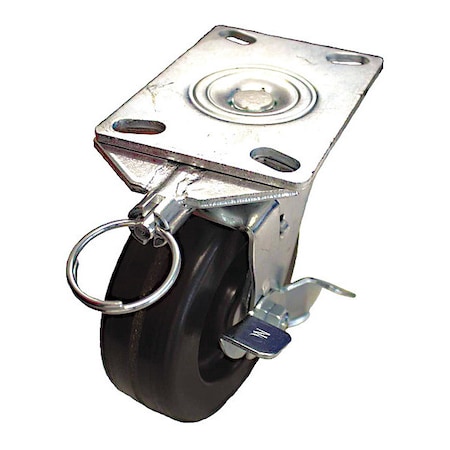 Plate Caster, 800 lb. Load, Black Wheel MPN:P21S-PH040R-16-WB-DL