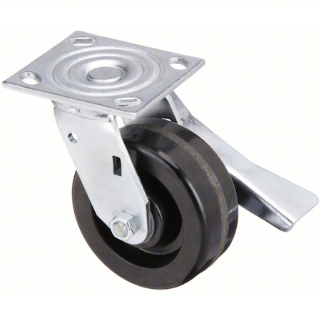 Plate Caster, Swivel, Phenolic, 6 1/2
