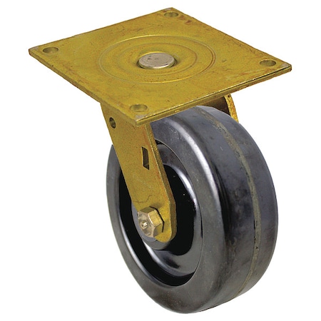 Plate Caster, Swivel, Phenolic, 6 1/2