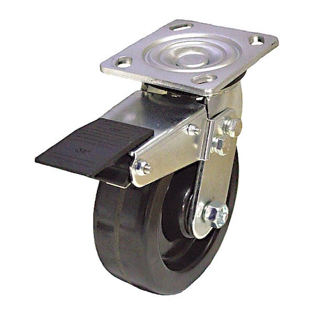 NSF-Listed Plate Caster, 1200 lb. Ld Rating, Roller MPN:P21S-PH060R-14-TB