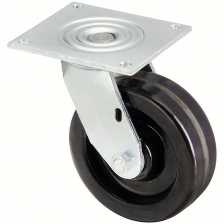 Plate Caster, Swivel, Phenolic, 7 1/2