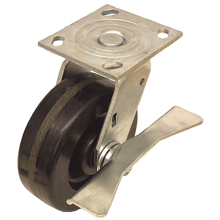 NSF-Listed Plate Caster, 1250 lb. Ld Rating, Roller MPN:P21S-PH080R-14-CB
