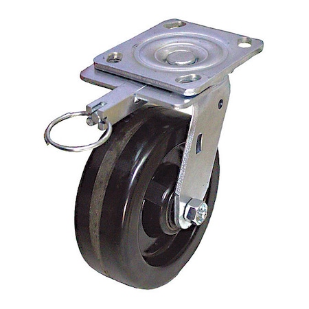 NSF-Listed Plate Caster, 1250 lb. Ld Rating, Roller MPN:P21S-PH080R-14-DL