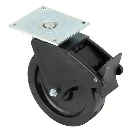 Plate Caster, Swivel, Phenolic, 9 1/2