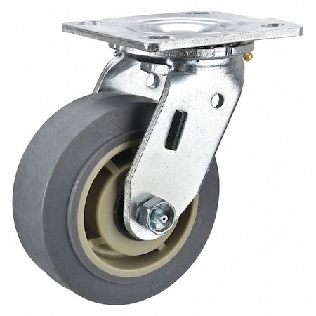 Swivel Plate Caster, Rubber, 6 in., 600 lb. MPN:P21S-PRP060R-14-H7-EL