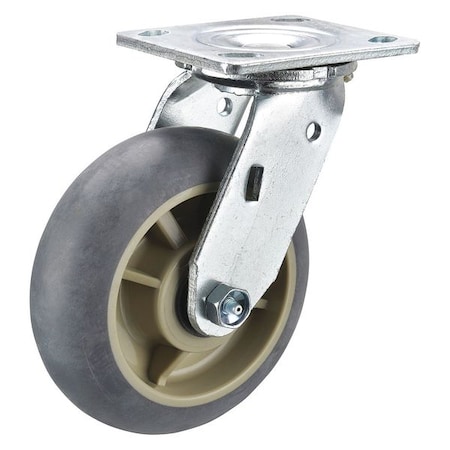 Swivel Plate Caster, 8 in Dia, 675 lb, Ball MPN:P21S-RCP080K-14
