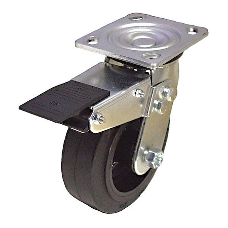 NSF-Listed Plate Caster, 550 lb. Ld Rating, Roller MPN:P21S-RY060R-14-TB
