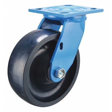 Swivel NSF-Listed Plate Caster, 4 in Dia, 700 lb, Blue MPN:P21S-U040D-14-BC-SS